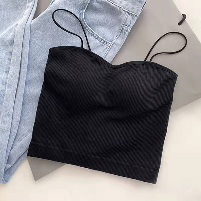Beauty Back Camisole Tank Tops Women's Summer Wear With Chest Pads Breast Design Sense Niche Tops