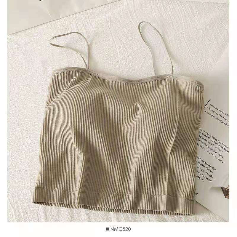 Beauty Back Camisole Tank Tops Women's Summer Wear With Chest Pads Breast Design Sense Niche Tops