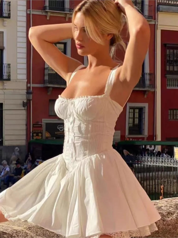 White Backless Bandage Lace