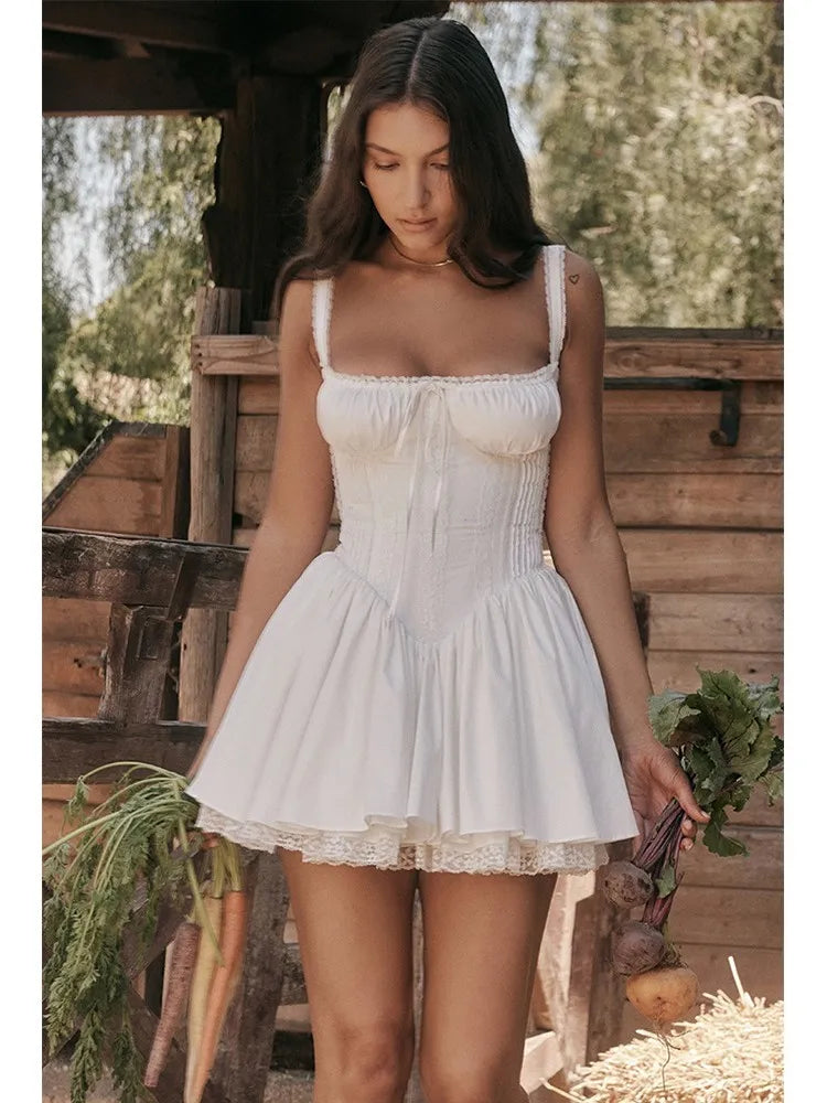 White Backless Bandage Lace